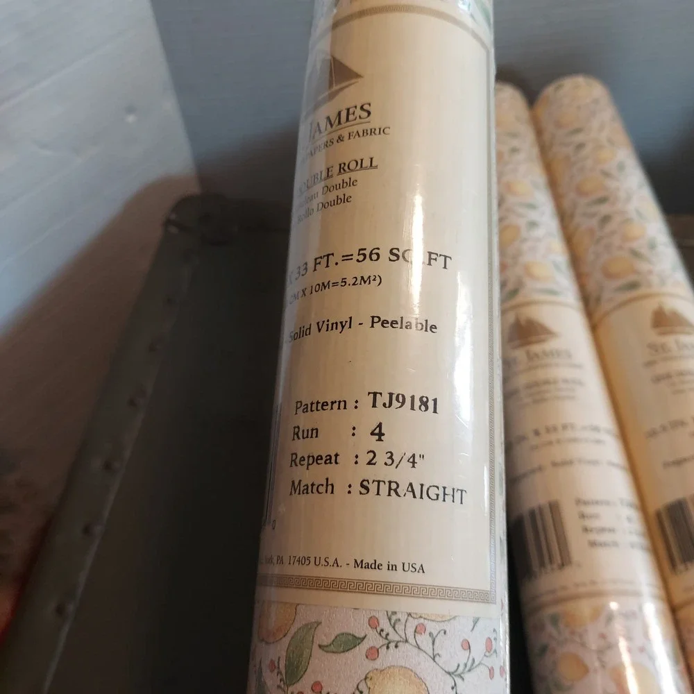 3 Rolls St. James York Wallcoverings Lemon Vine Wallpaper TJ9181 Solid Vinyl